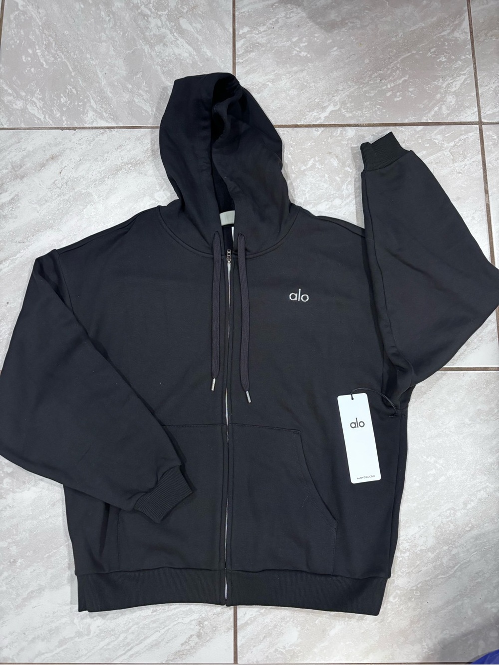 ALO Yoga Black Men's Zip-Up Hoodie